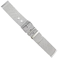 20mm Milano Silver Tone Two Piece Fine Mesh with Eyelets Mens Watch Band ME002