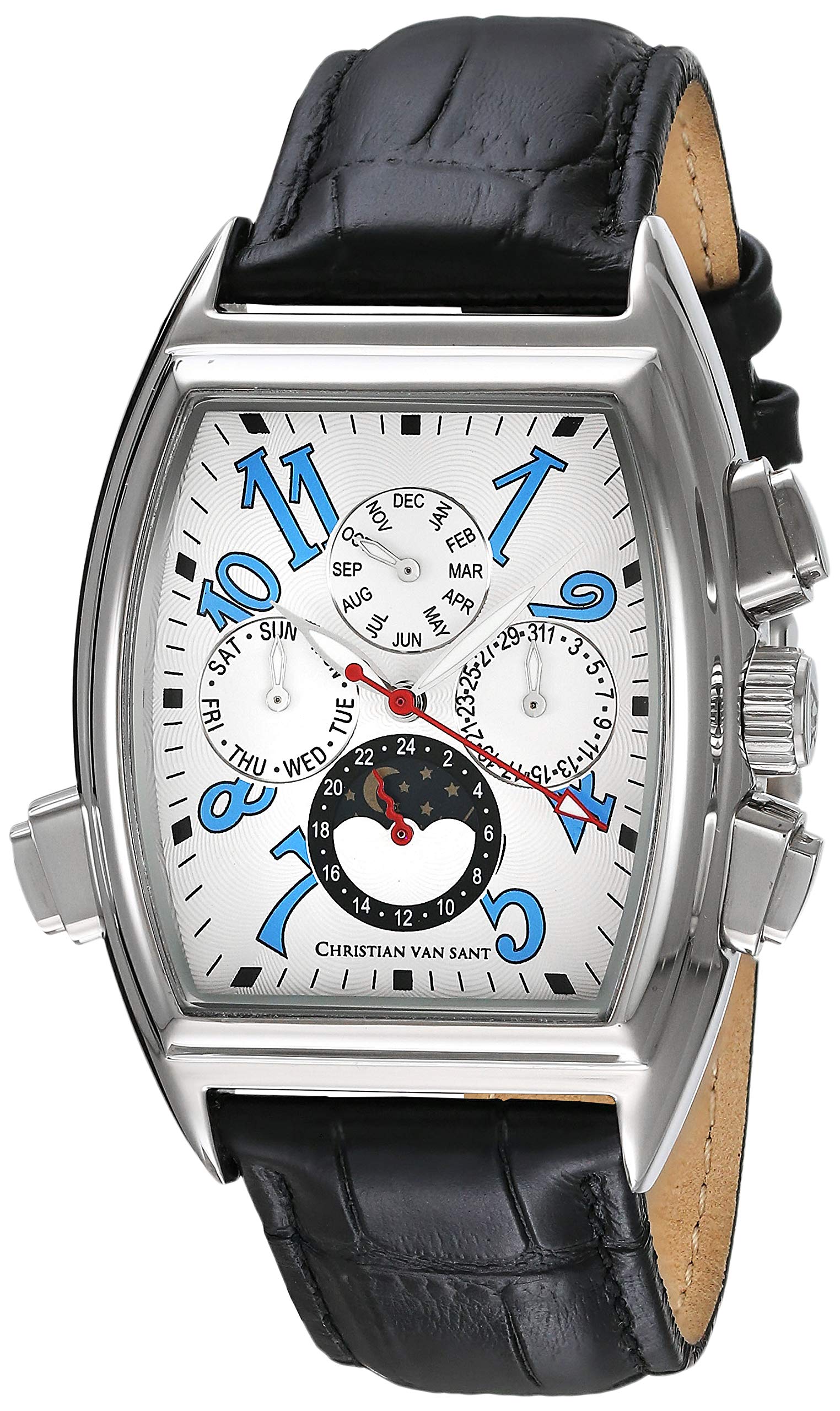Christian Van Sant Men's CV2134 Grandeur Analog Display Automatic Self Wind Black Watch