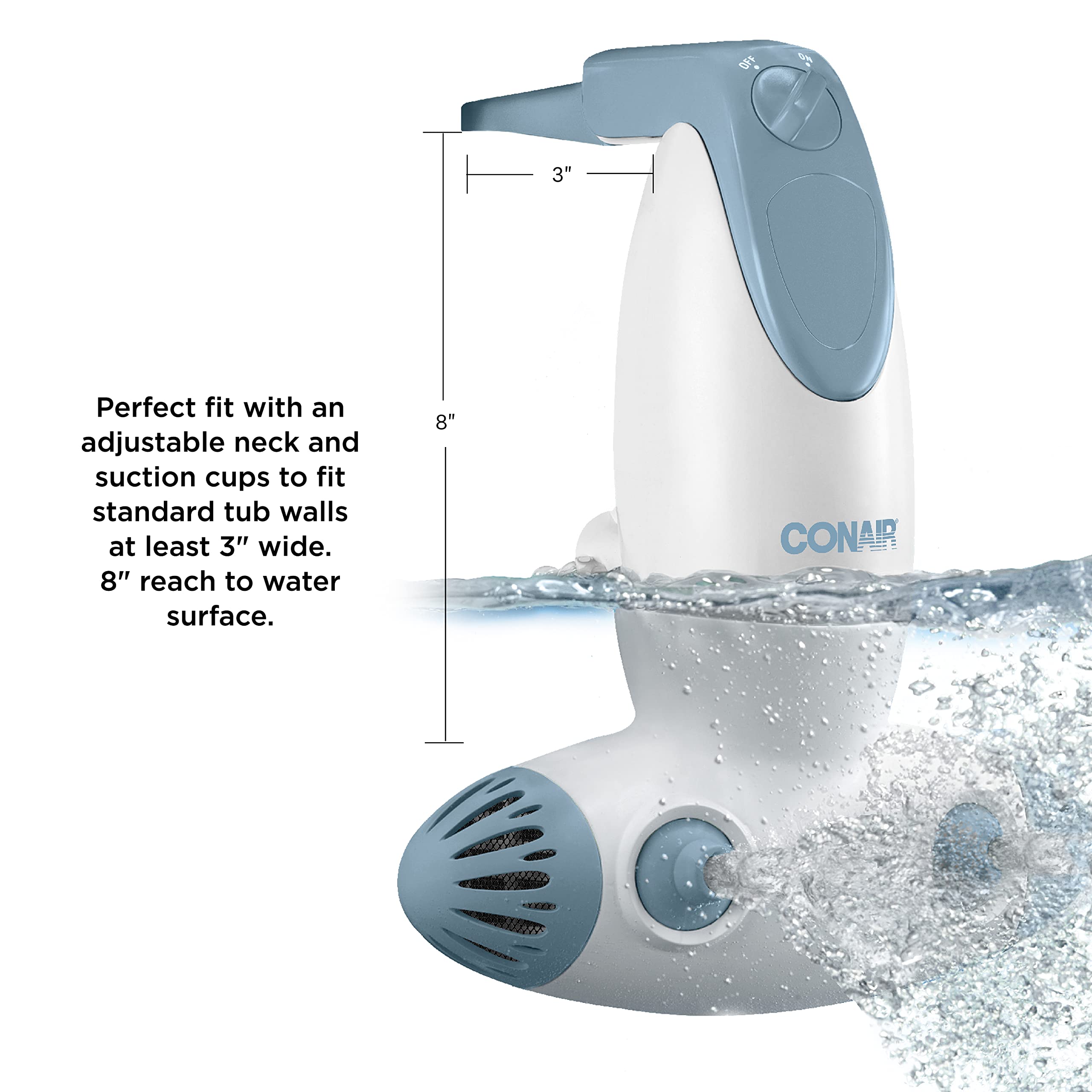 Conair Portable Bath Spa with Dual Hydro Jets for Tub, Bath Spa Jet for Tub Creates Soothing Bubbles and/or Massage, Spa Bath for at Home Use