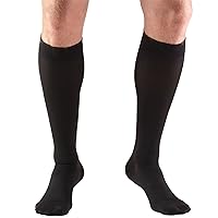 Truform 20-30 mmHg Compression Stockings for Men and Women, Knee High Length, Closed Toe, Black, Medium