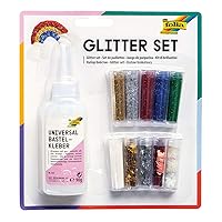 579 - Glitter Set, 10 Tins Decoration Material, 1 Decoration Glue 90 g