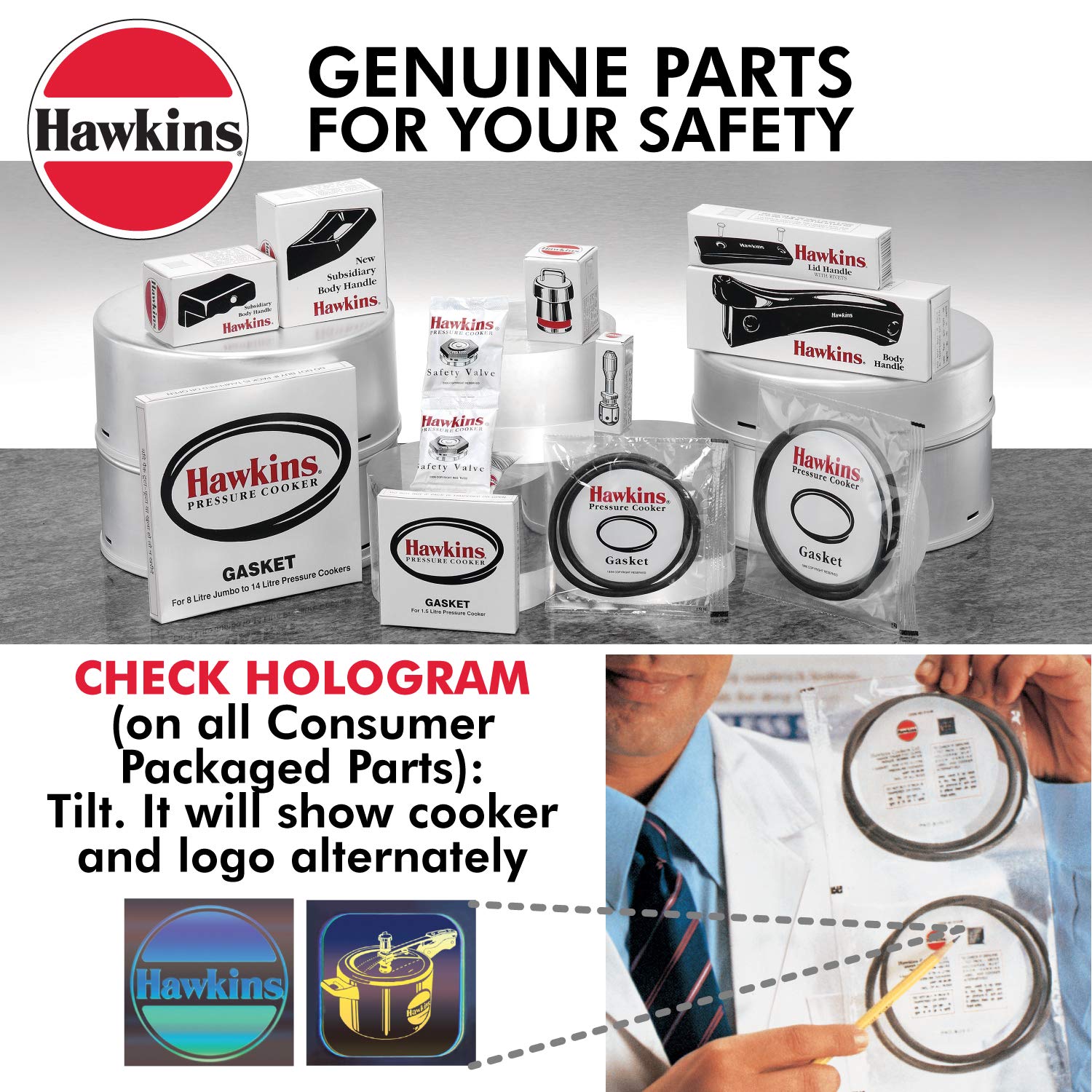 Hawkins B1010 3 Piece Pressure Cooker Safety Valve - B1010-3pcSet