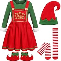 Elf Costume for Girls Kids Christmas Elf Outfit