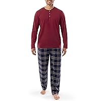 IZOD Men's Jersey Henley and Flannel Pant Set