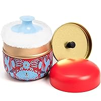 WEMEGA Body Powder Case with Powder Puff Powder Container Tea Box for Baby and Women Powder Puff and Powder Case for Travel (Abstract Totem)