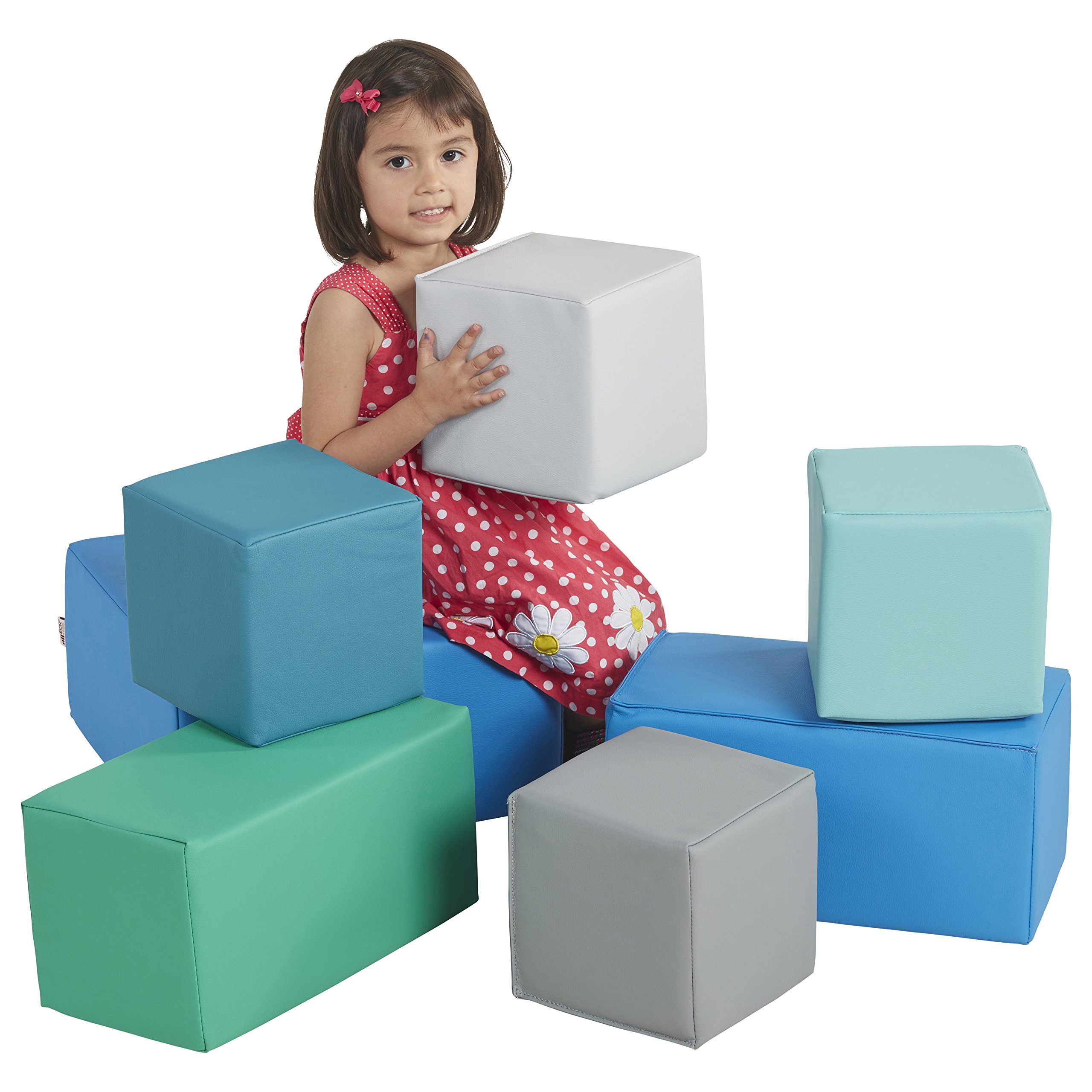 ECR4Kids SoftZone Big Foam Blocks, Building Blocks, Contemporary, 7-Piece