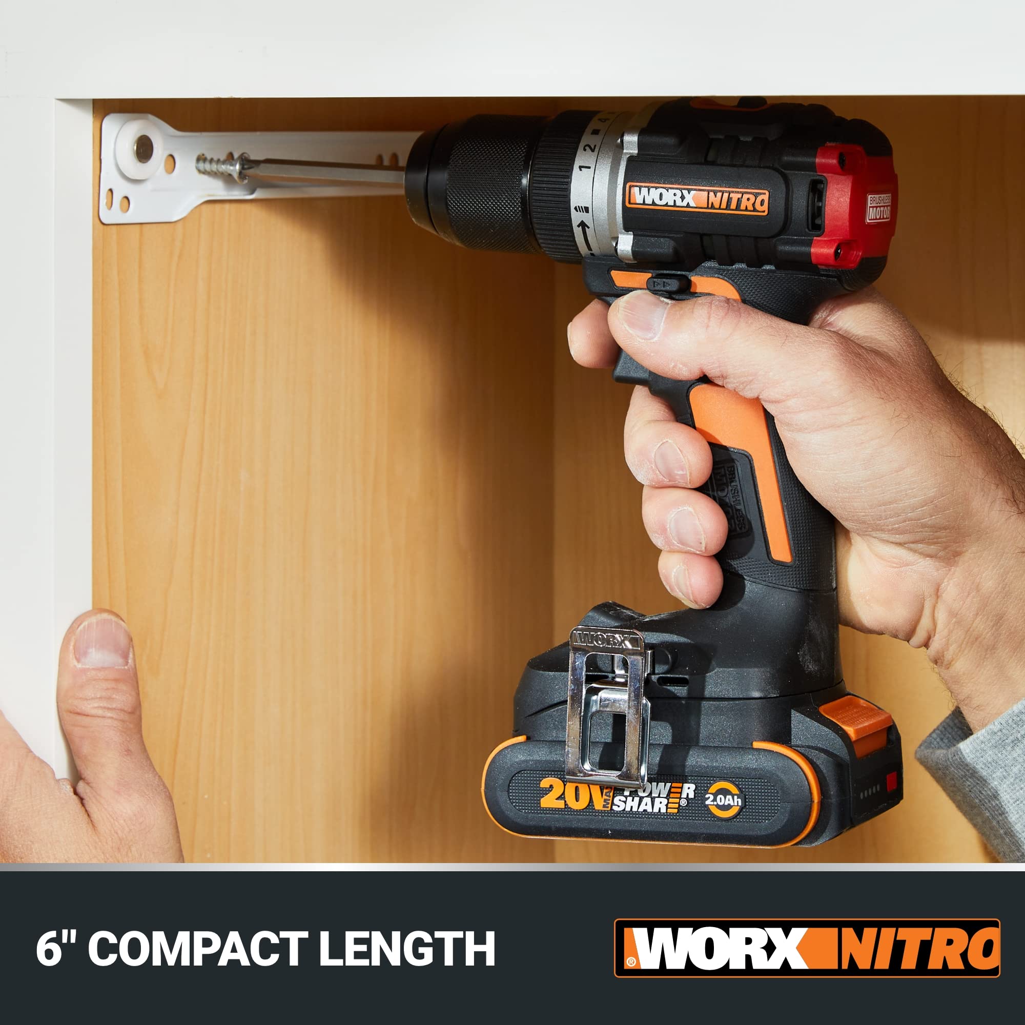 Worx Nitro 20V Compact Brushless 1/2” Drill/Driver - Tool Only WX130L.9
