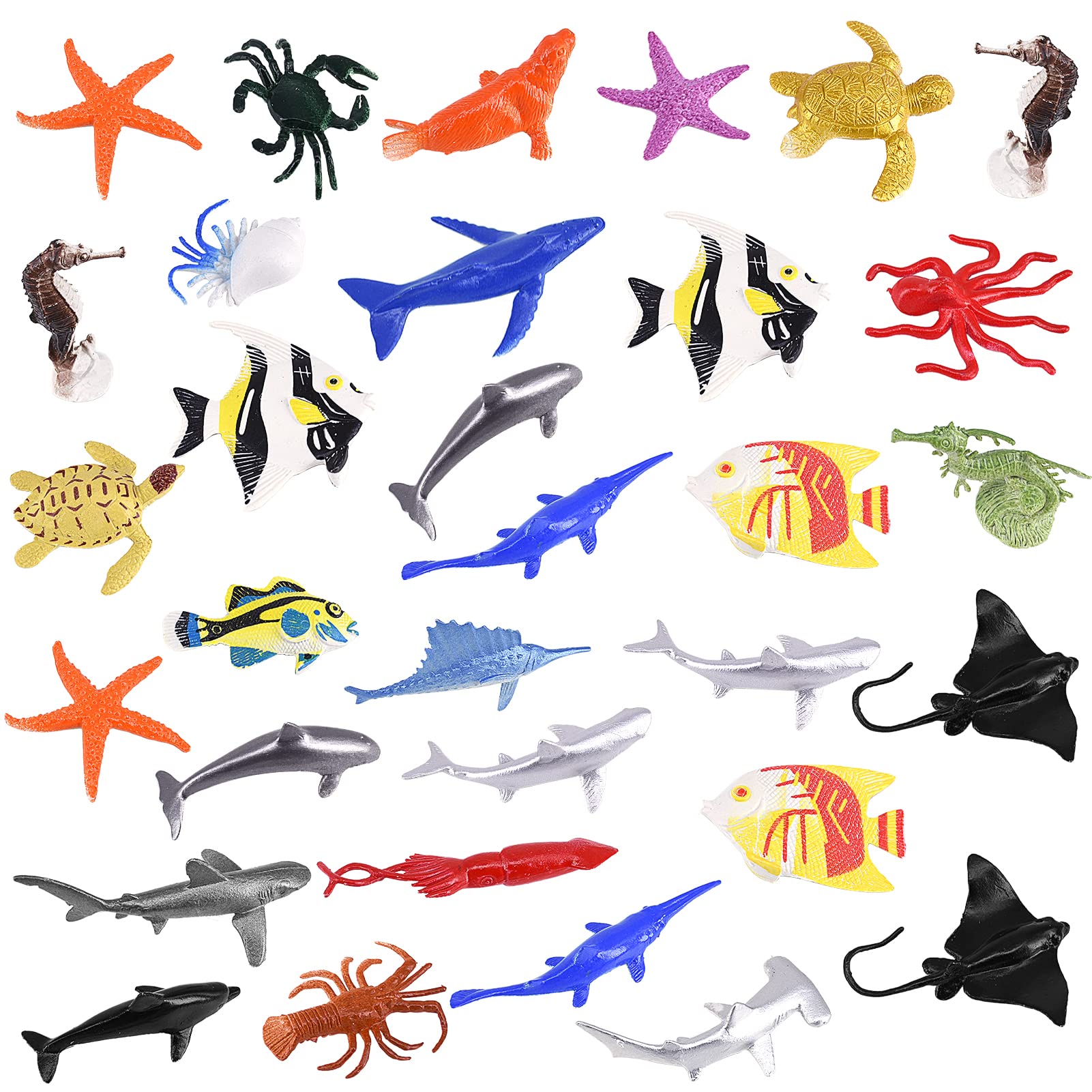 Mua 32 Pcs Mini Sea Animal Figures, Realistic Plastic Sea Creatures ...