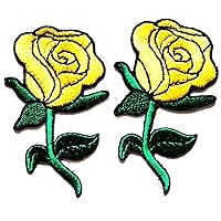 Nipitshop Patches Beautiful Yellow Rose Flower Cartoon Kids for Clothes Backpacks T-Shirt Jeans Skirt Vests Scarf Hat Bag