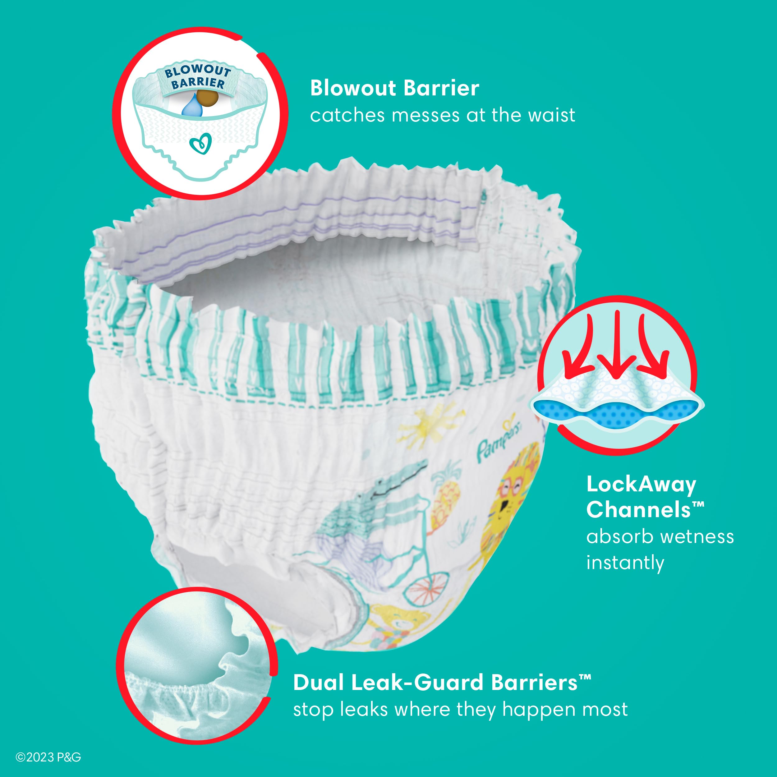 Pampers Cruisers 360 Diapers - Size 7, 70 Count, Pull-On Disposable Baby Diapers, Gap-Free Fit