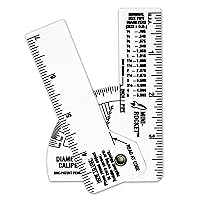 Mini Pipe Caliper/Diameter Caliper and Ruler - Fractional - 5 Pack