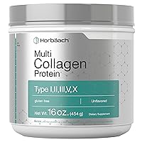 Multi Collagen Protein Powder 16 oz | Type I, II, III, V, X | Hydrolyzed Collagen Peptide Powder | Keto & Paleo Friendly | Unflavored & Gluten Free | by Horbaach
