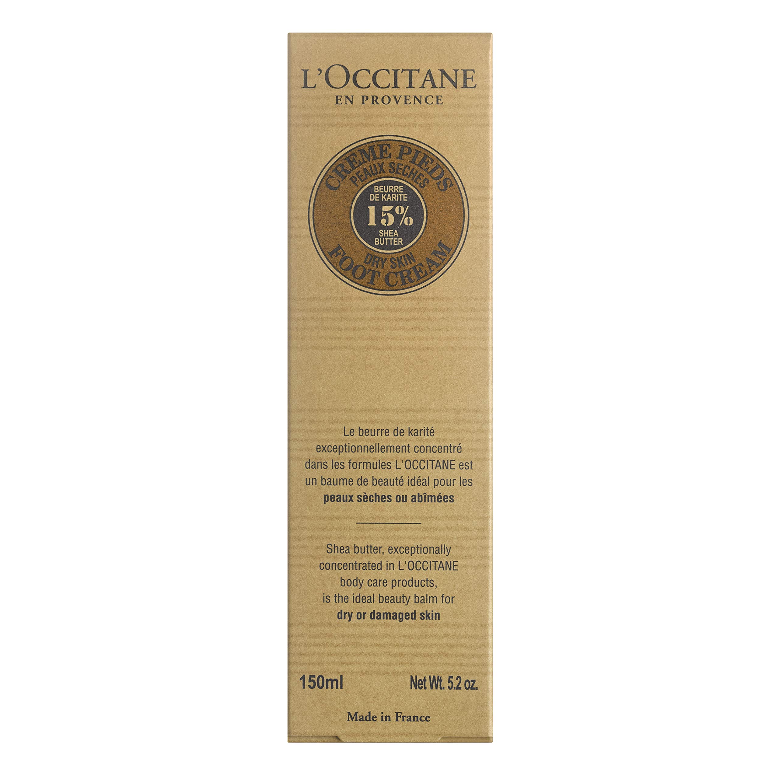 L'Occitane 15% Shea Butter Foot Cream Enriched with Lavender & Arnica, 5.2 Ounce