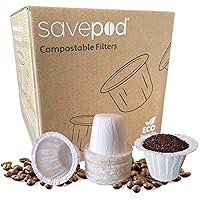 Disposable Coffee Filters - 200 Count - Made Exclusviely for Savepod - Reusable K-Cup Coffee Filters - Single Serve - Compatible with K-Cup Brewers - Genuine Savepod Filters - Compostable