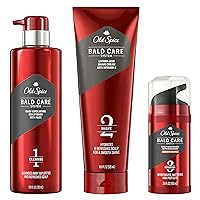 Bald Care System with Exfoliating Scalp Wash, Shave Cream with Vitamin E and Scalp Moisturizer with Sunscreen