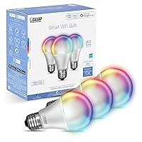 Feit Electric Smart Light Bulbs with RGB Color Changing and Tunable White, 2.4Ghz WiFi Light Bulbs, No Hub Needed, Works with Alexa and Google, Dimmable 60 Watt = LED 9W, OM60/RGBW/CA/AG/3, 3 Pack