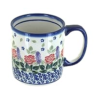 Blue Rose Polish Pottery Roses Are Red Coffee Mug