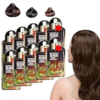 Plant Based Hair Dye Shampoo, Plant Extract Non-damage Hair Dye Cream, Natural Plant Hair Dye for Grey Hair, Bubble Plant Hair Dye Shampoo for Grey Hair Color 30ml 10 Packs/Box (Chestnut Brown)