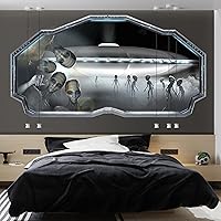 Aliens Wall Decal, Space Wall Sticker, Alien life, Removable Vinyl Sticker, Wall Art, Decor