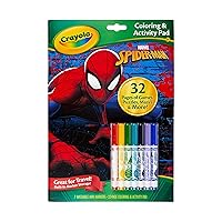 Crayola Spiderman Coloring & Activity Pages, 32 Coloring Pages & 7 Markers, Gift for Boys & Girls