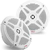 Pyle 6.5 Inch Marine Speakers (Pair) - 2-way IP-X4 Waterproof and Weather Resistant Outdoor Audio Dual Stereo Sound System with 600 Watt Power and Low Profile Design - Pyle PLMR652W (White)