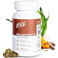 Supplements Recuperate IQ (60 Caps): 5-in-1 Copper Supplement with Copper Bisglycinate, Beef Liver, Spirulina, Turmeric, & Boron - High Bioavailability & Absorption in Easy-to-Swallow Capsules
