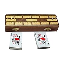 Wooden Cribbage Board Game 2 Playing Cards Deck 6 Metal Cribbage Pegs - Christmas Gifts