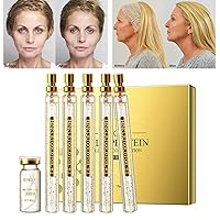InstaLift Korean Protein Thread Lifting Set,Soluble Protein Thread and Nano Gold Essence Combination,Absorbable Collagen Thread for Face Lift (5 Essence+1 Bottles)