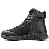 Thorogood T800 6” Side-Zip Composite Toe Work Boots for Men Featuring Durable Black Non-Metallic Knit Upper with Shock Absorbing Midsole and Slip-Resistant Outsole; EH Rated