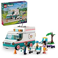 Friends Heartlake City Hospital Ambulance Set with 3 Characters, Gift Idea for Kids, Girls and Boys Ages 6 Years and Up, Social-Emotional Toy, Medical Emergency Vehicle, Toy Ambulance, 42613