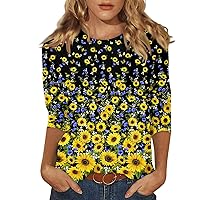 Women's Summer Short Sleeve Cute Bee Pattern Printed Top Fashion T-Shirt Cotton Top Novelty Cool Shirt