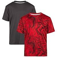 RBX Boys' Athletic T-Shirt - 2 Pack Active Performance Dry-Fit Sports Tee (Size 4-16)