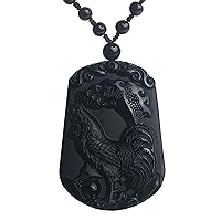 Genuine Gemstone Pendant Natural Obsidian Crystals Jewelry Carved Chicken Necklace