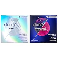 Air Condoms Extra Thin, Transparent Natural Rubber Latex Condoms with Condoms, Ultra Fine, Ribbed, Dotted with Delay Lubricant, Durex Performax Intense Natural Rubber Latex Condoms