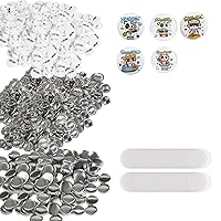 VEVOR 500 Sets 1 inch 25mm Pin Back Button Parts for Button Maker Machine, DIY Round Button Badge Parts, Set Includes Metal Top, Plastic/Metal Button, Clear Film, and Blank Paper for Gifts Presents