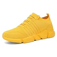 GSLMOLN Mens's Women's Fashion Sneakers Slip on Ultra-Sock Knit Soft Sole Breathable Comfortable Casual Walking Shoes