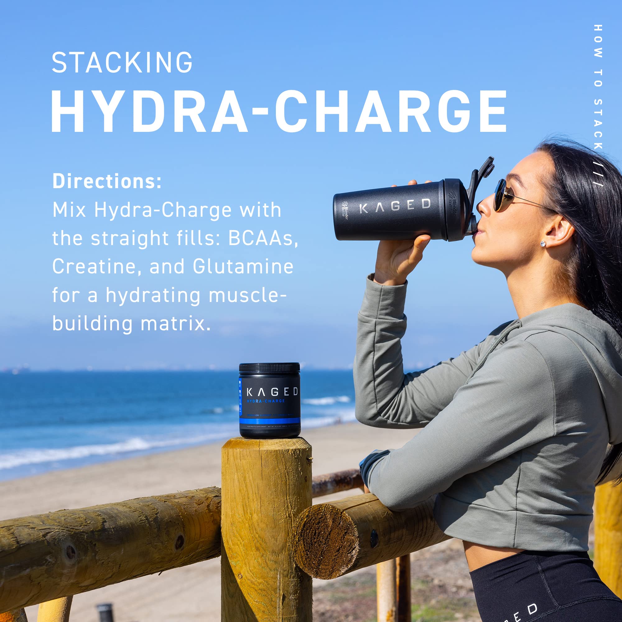 Electrolytes, Kaged Hydra-Charge Premium Electrolyte Powder, Pre-Workout, Post-Workout, Intra-Workout, Pink Lemonade Flavor, 60 Servings