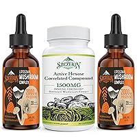 Active Hexose Correlated Compound 1500 mg Supplement 90 Capsules Bundle with 2000mg Liposomal Mushroom Complex Drops 60 Servings