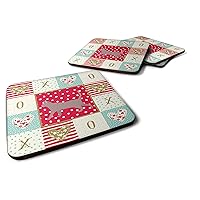 Caroline's Treasures CK5722FC Thai Lilac #2 Cat Love Foam Coaster Set of 4, Red Set of 4 Cup Coasters for Indoor Outdoor, Tabletop Protection, Anti Slip, Mouse pad Material
