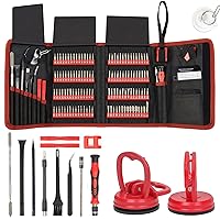 STREBITO Precision Screwdriver Set 142-Piece + 2-Piece Suction Cups Bundle, LCD Screen Remover for Computer, iPhone, Laptop, Cell Phone, Macbook, PS4/5, Tablet Electronics Repair