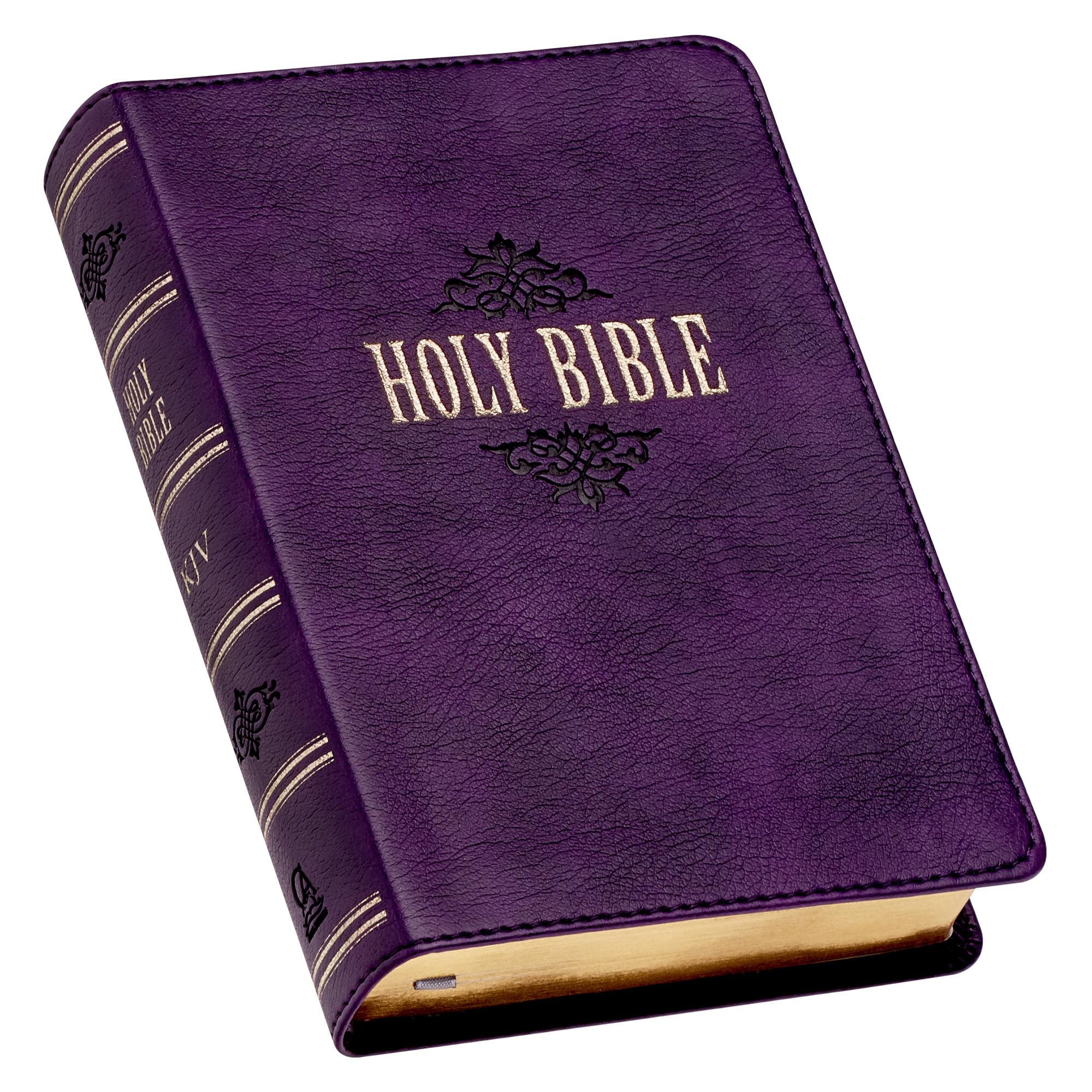 KJV Holy Bible, Large Print Compact Bible, Purple Faux Leather Bible w/Ribbon Marker, Red Letter Edition, King James Version