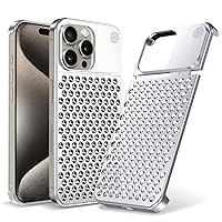 Arae for iPhone 15 Pro Case,Anti-Fall Heat Dissipation,Anti-Scratch Slim,Aluminum Case for iPhone 15 Pro 6.1inch,Silver