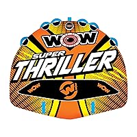 WOW Sports Super Thriller 1 2 or 3 Person Inflatable Towable Deck Tube for Boating | 18-1020