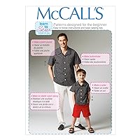 McCall's Pattern MC6972 Sizes 3-4-5-6-7-8 Mens/Boys Shirt Shorts and Pants, Kid (3-4 5-6 7-8), White
