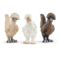 Schleich Farm World Realistic Chickens Playset - 3-Piece Farm and Barn Toy Playset with Realistic Chicken Figurines for Play Time and Imagination, for Boys and Girls, Gift for Kids Toddlers Age 3+