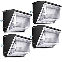 LEDMO 120W LED Wall Pack Light 4 Pack Dusk to Dawn with Photocell Outdoor Commercial Industrial Lights 840W HPS HID Equivalent 5000K Security Flood Lighting for Buildings,Warehouse, Parking Lots,Yard