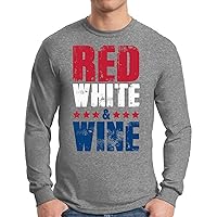 Awkward Styles Men's Red White and Wine Long Sleeve T Shirt Tee USA Flag 4th of July Party