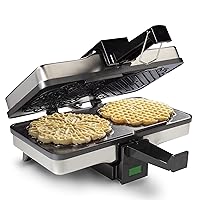 Pizzelle Maker - Non-stick Electric Pizzelle Baker Press Makes Two 5-Inch Cookies at Once- Recipe Guide Included- Fun Party Dessert Treat Making Made Easy- Unique Birthday, Housewarming Gift for Her