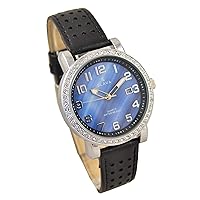 SL10105SBL Quartz Analog Waterproof Womens Wrist Watch Leather Band
