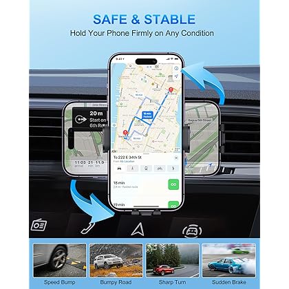 Wireless Car Charger, CHGeek 15W Fast Charging Auto Clamping Car Charger Phone Mount Phone Holder fit for iPhone 14 13 12 11 Pro Max Xs, Samsung Galaxy S23 Ultra S22 S21 S20, S10+ S9+ Note 9, etc